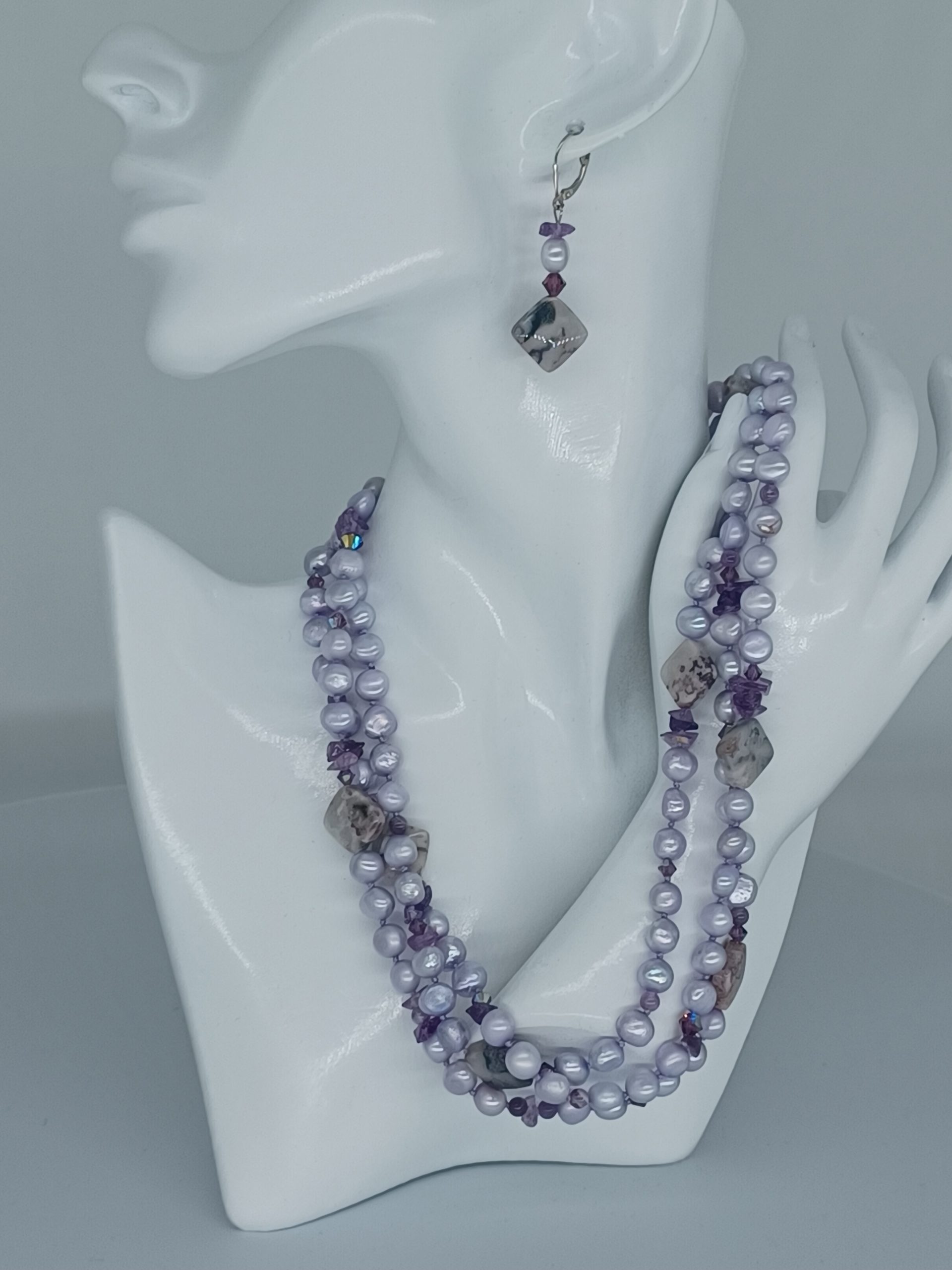 Gracie Lavendar Baroque Pearl & Bead Necklace