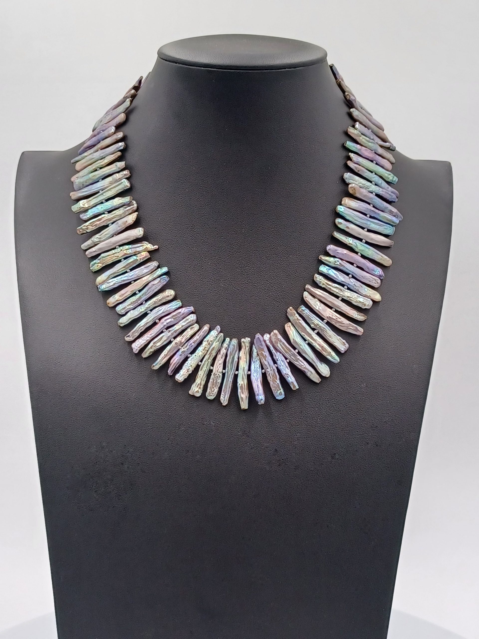 Sophie Silver Peacock Biwa Pearl Necklace - Image 6