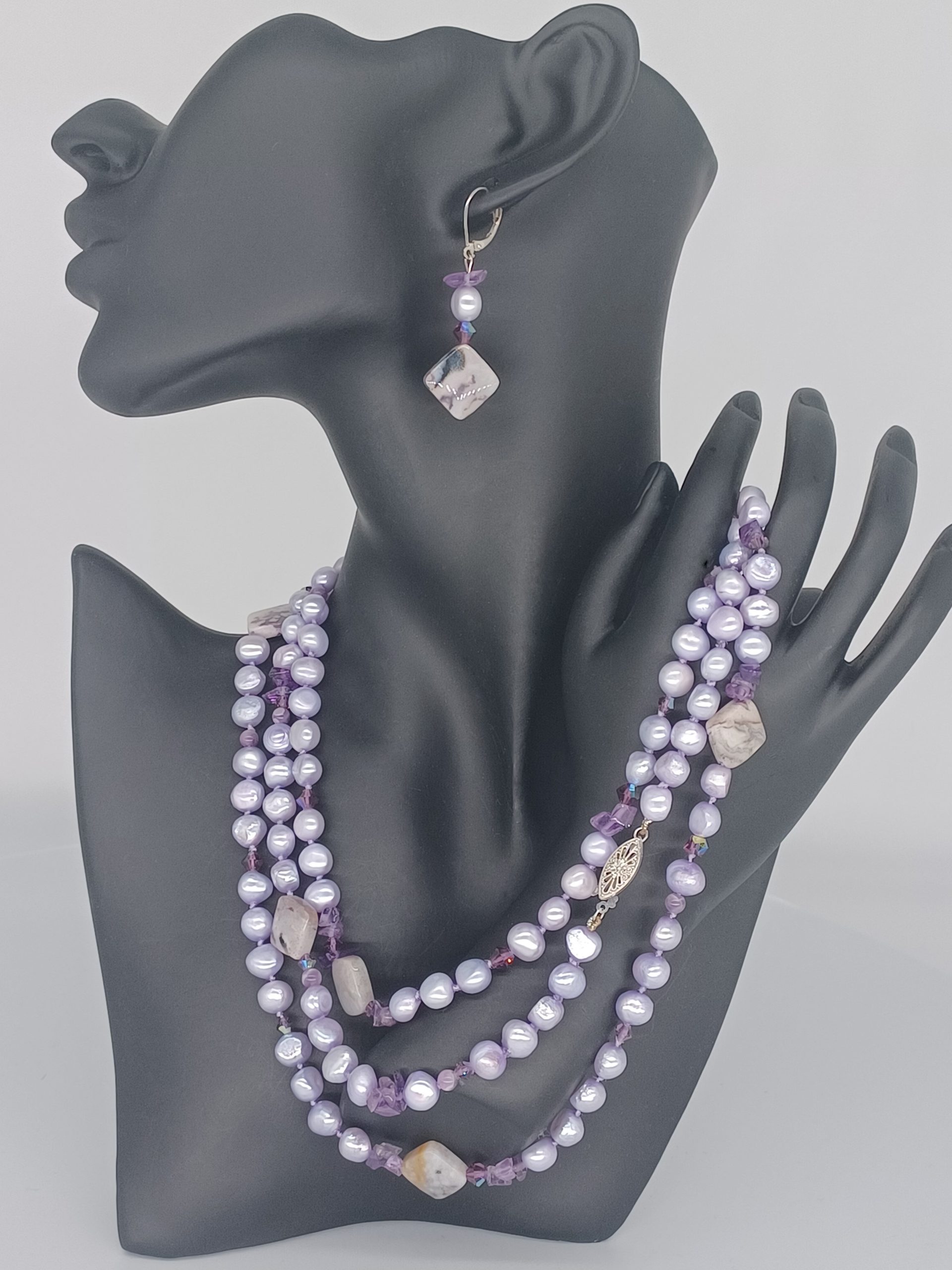 Gracie Lavendar Baroque Earrings - Image 3