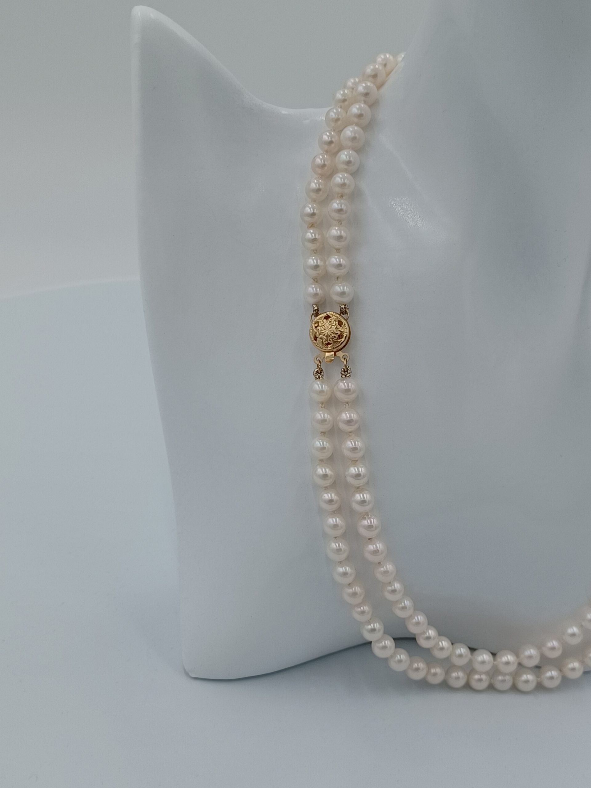 Faith Double Strand Salt Water Pearl Necklace - Image 4