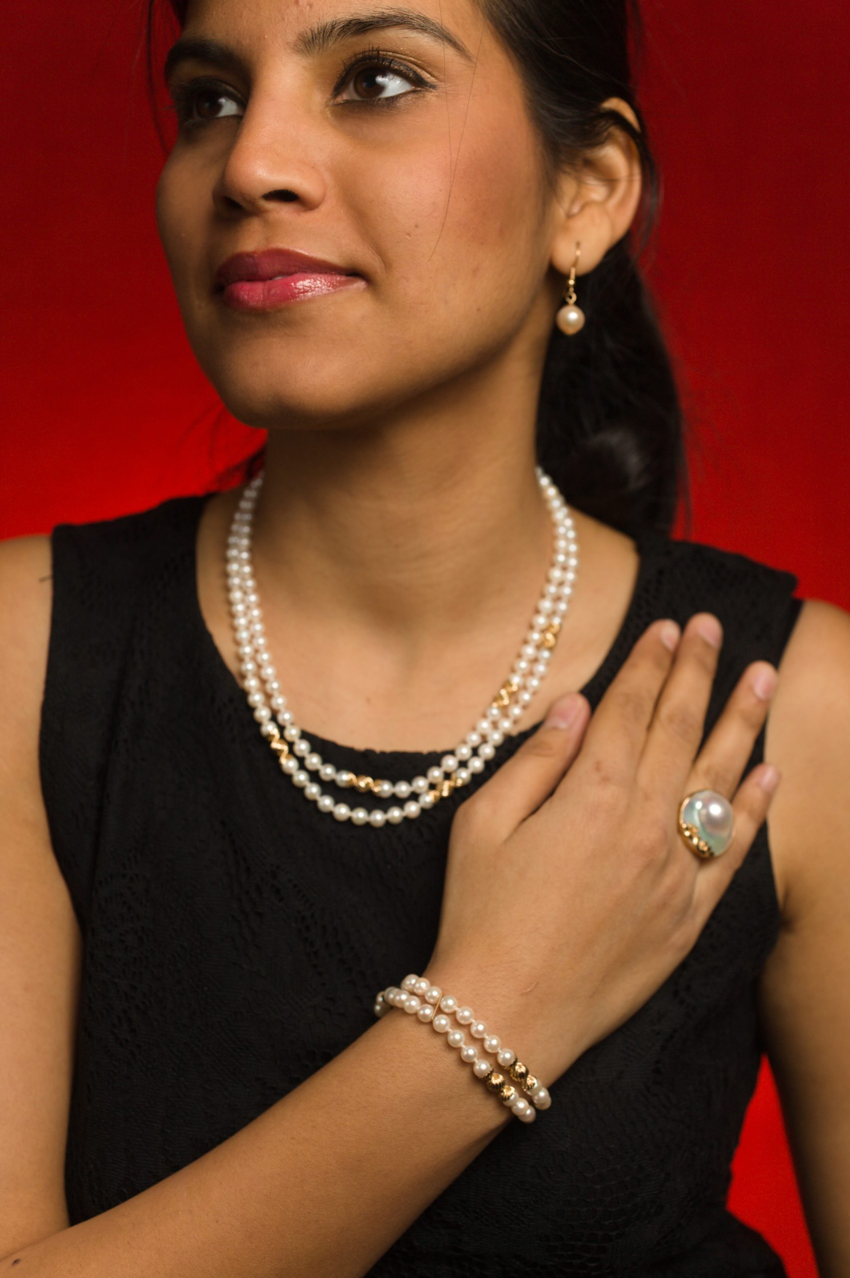 Faith Double Strand Salt Water Pearl Necklace - Image 7