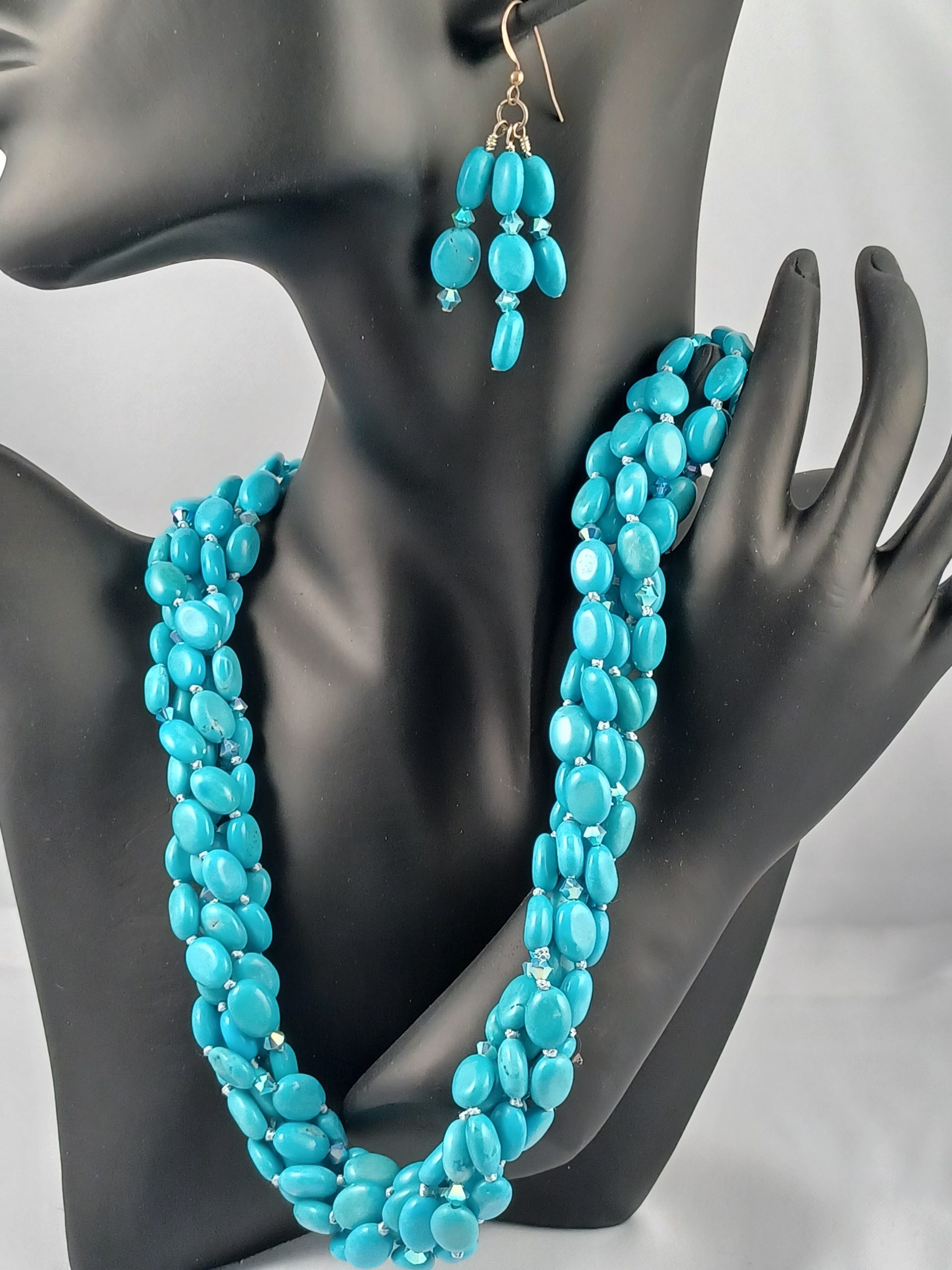 Bailey Turquoise Beads & Crystal Necklace - Image 2