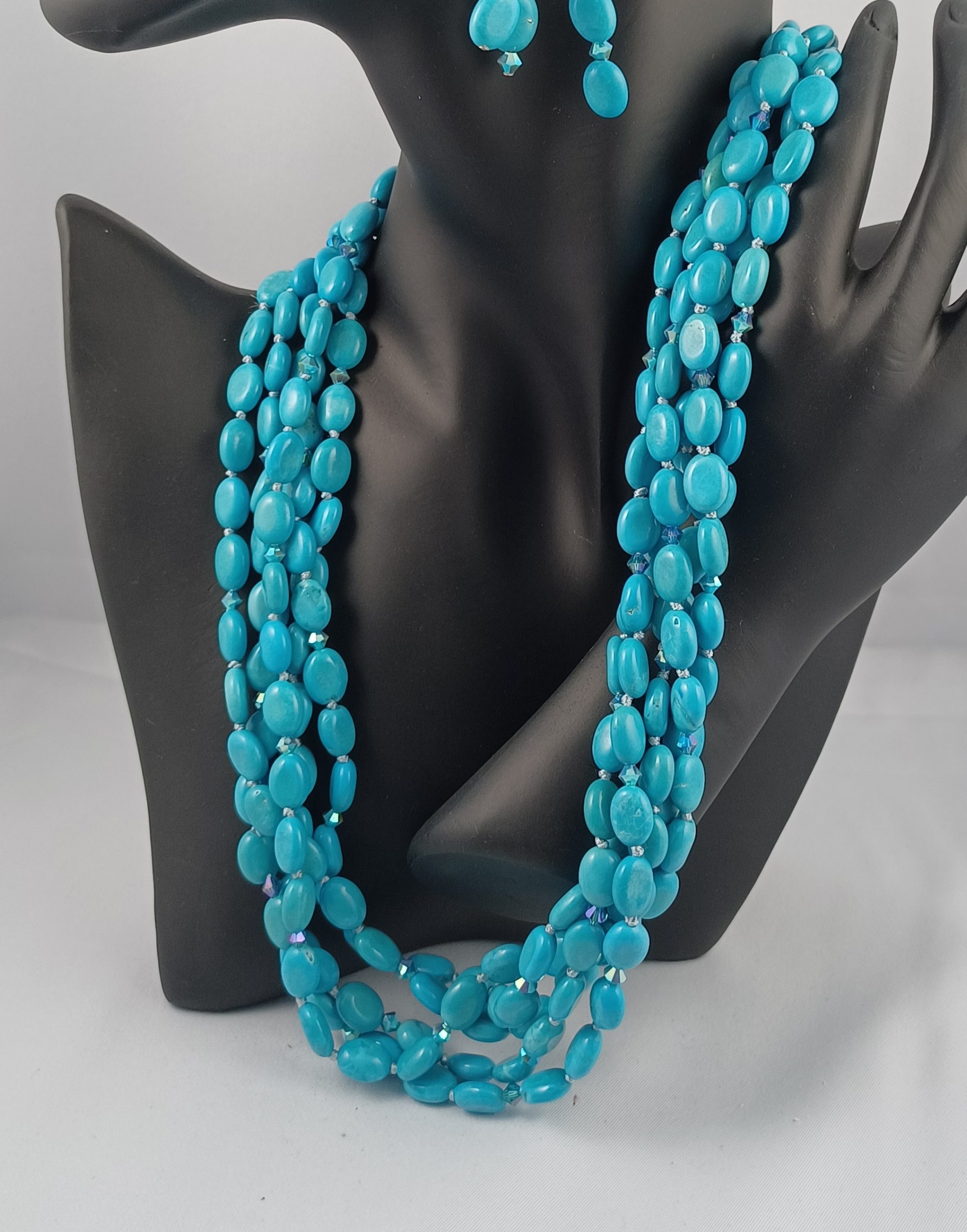Bailey Turquoise Beads & Crystal Necklace - Image 3