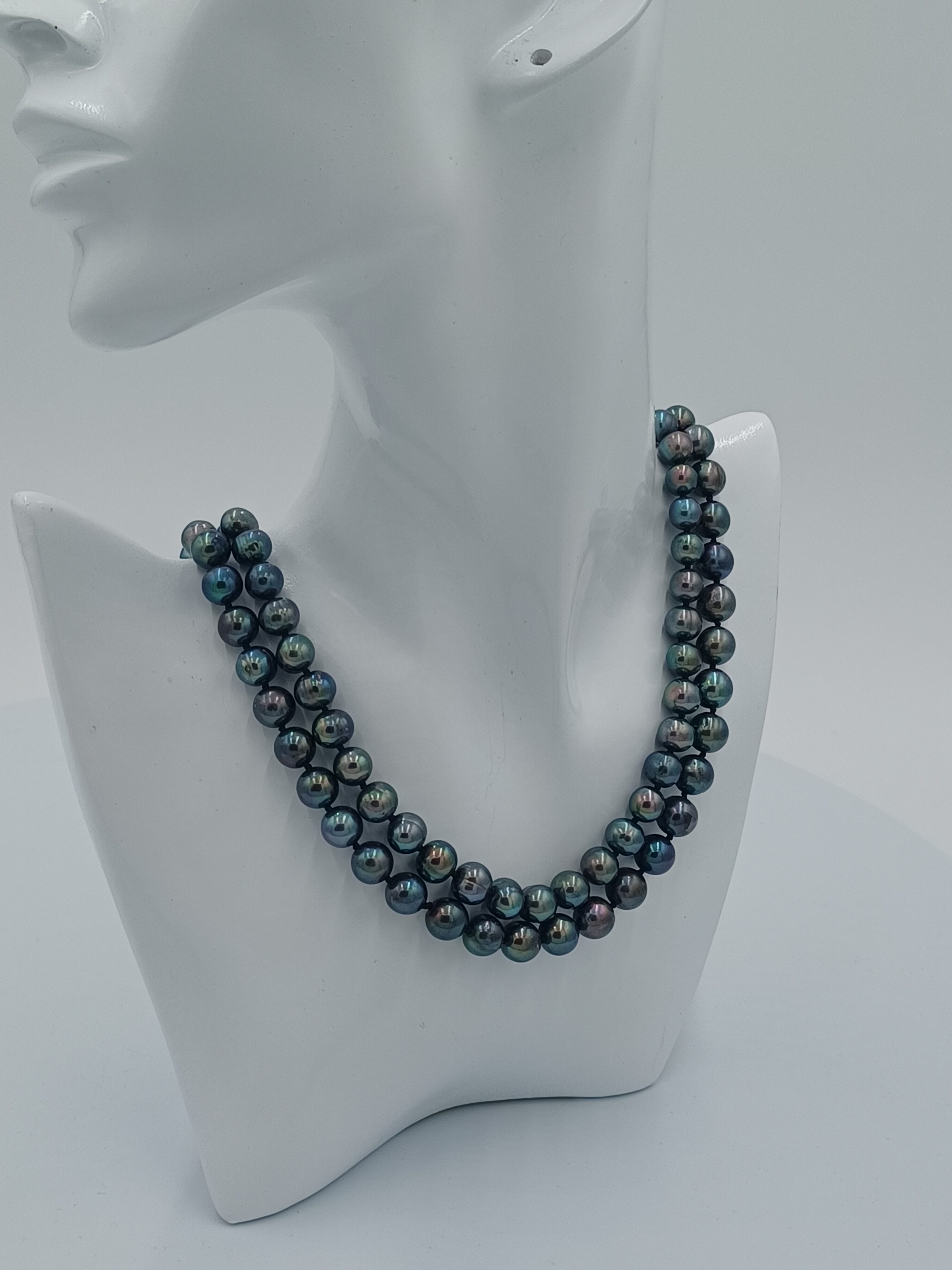 Dorothy Double Strand Blue Peacock Round Necklace - Image 5